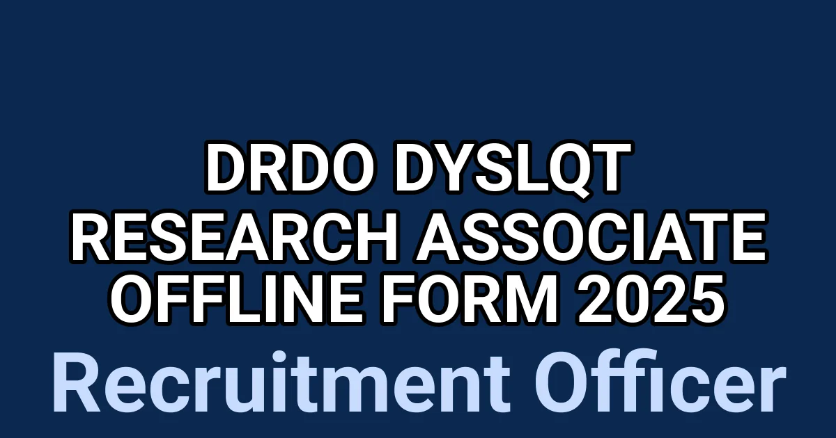 DRDO DYSLQT Research Associate Offline Form 2025 1 tmp48ya7fnj