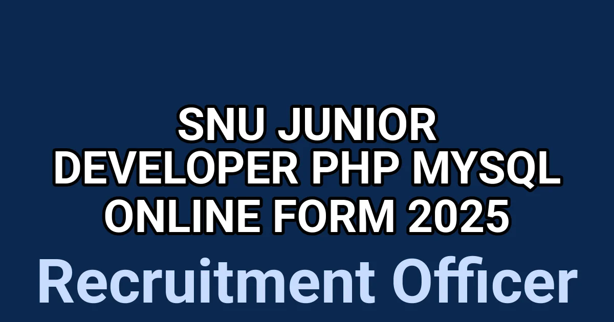 SNU Junior Developer PHP MySQL Online Form 2025 1 tmp yq68e4o