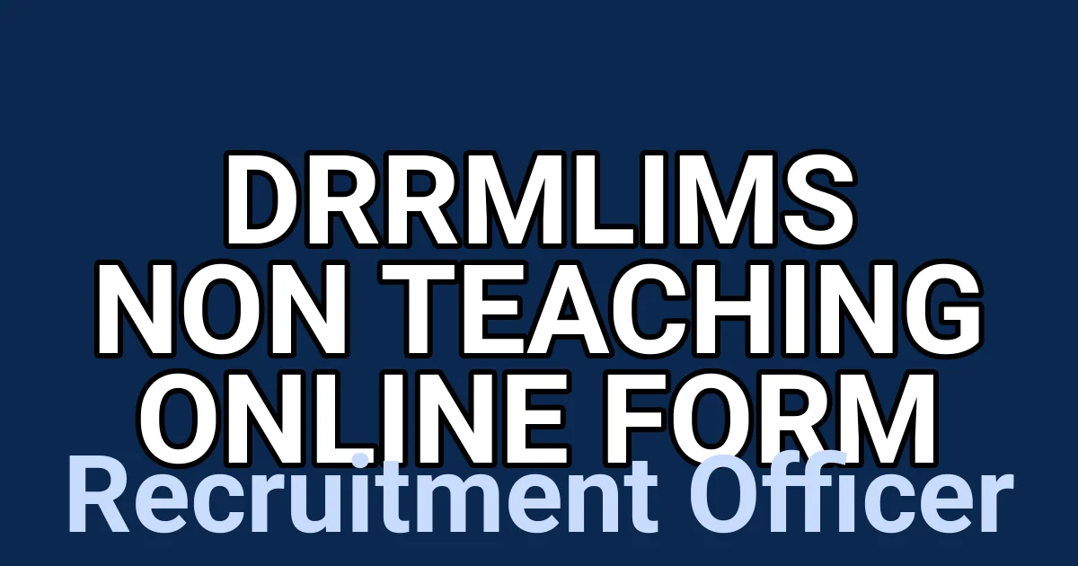DRRMLIMS Non Teaching Online Form 1