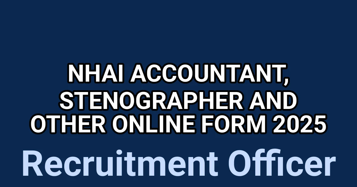 NHAI Accountant, Stenographer and Other Online Form 2025 1 tmpspnpi9w5