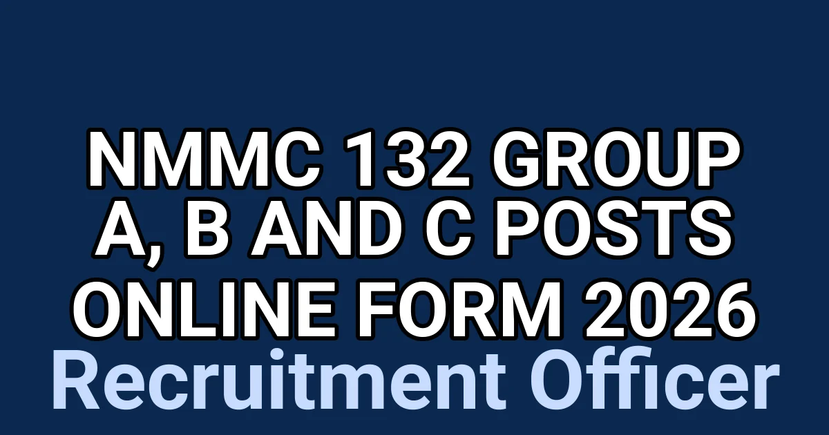 NMMC 132 Group A, B and C Posts Online Form 2026 1 tmp i3ycsop