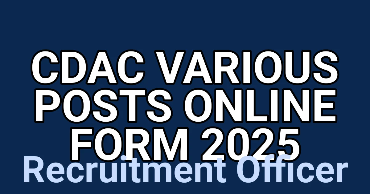CDAC Various Posts Online Form 2025 1 tmptlt3w e3