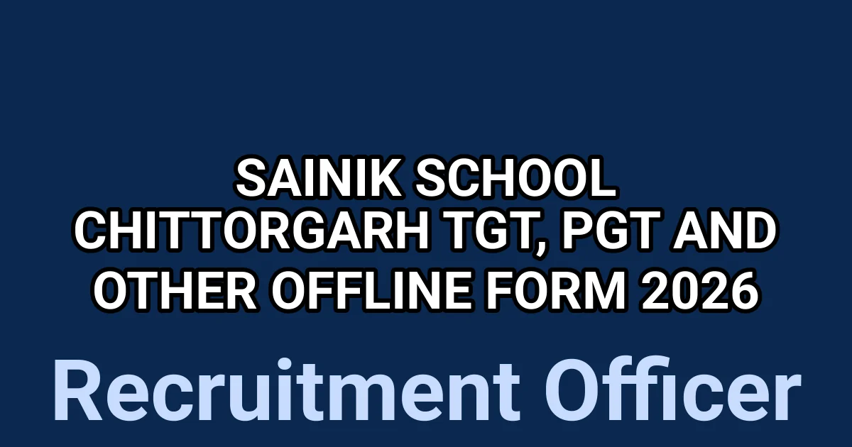 Sainik School Chittorgarh TGT, PGT and Other Offline Form 2026 1 tmpestqhh1