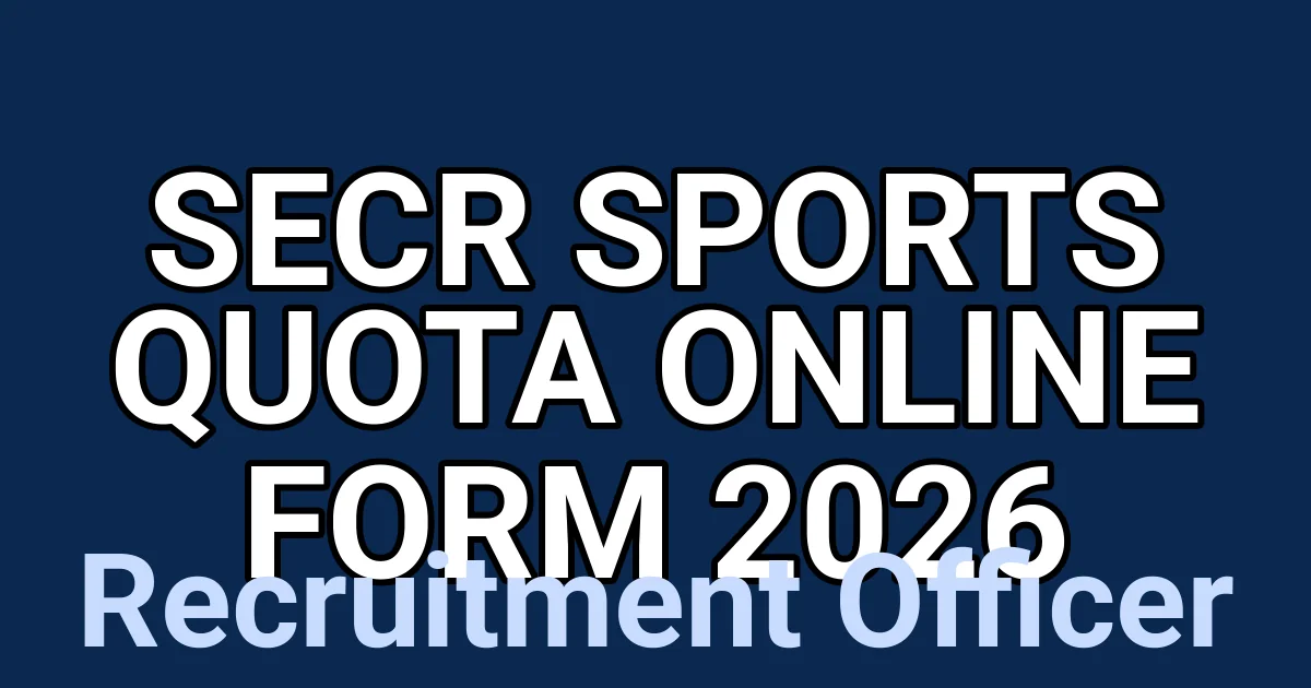 SECR Sports Quota Online Form 2026 1