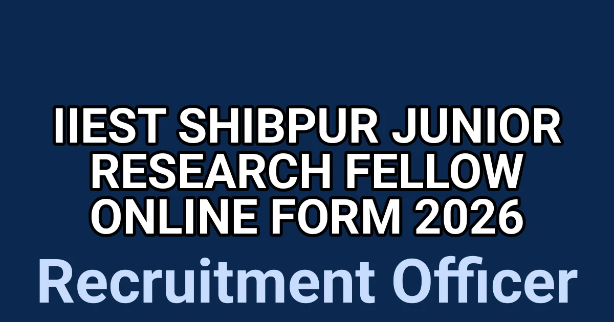 IIEST Shibpur Junior Research Fellow online Form 2026 1