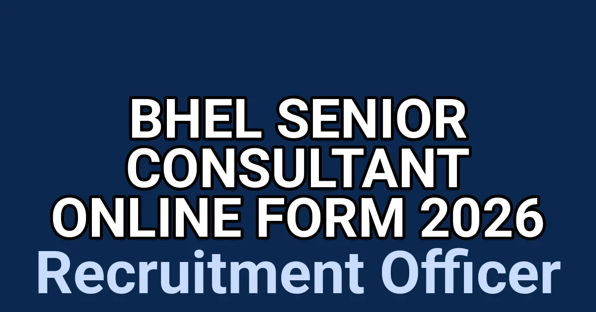 BHEL Senior Consultant Online Form 2026 1 tmppzjd7ttg