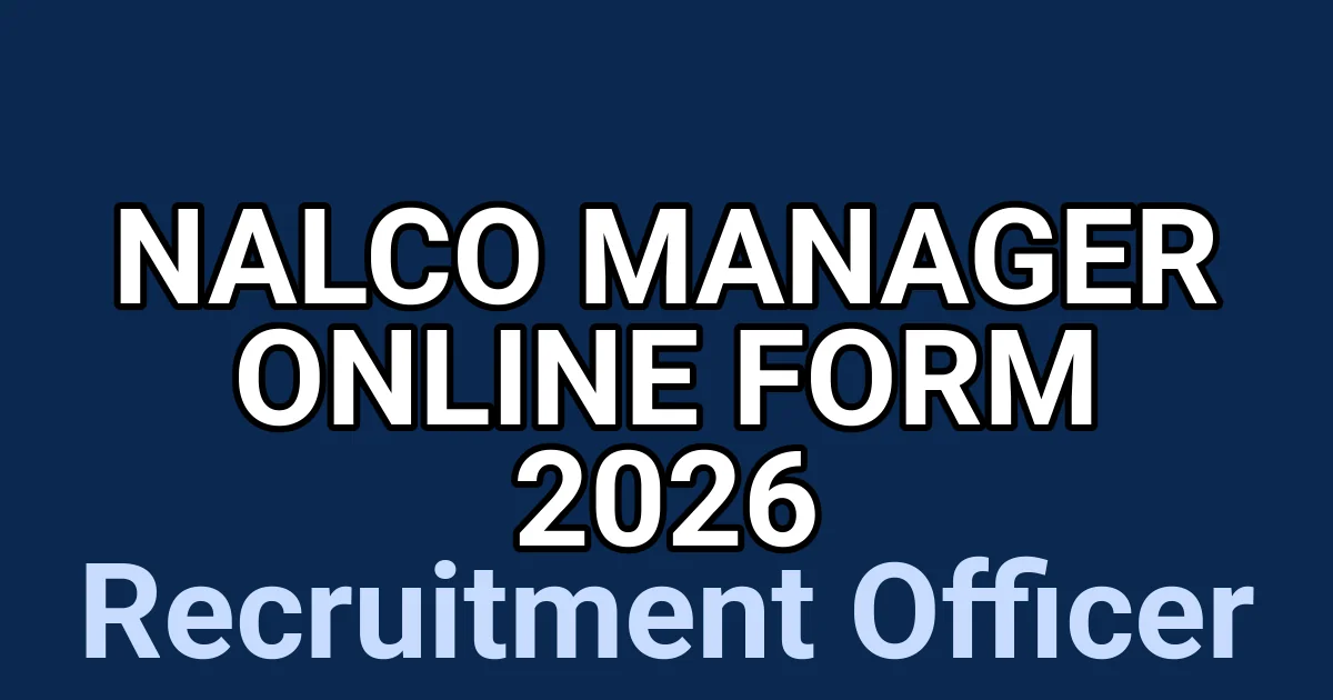 NALCO Manager Online Form 2026 1