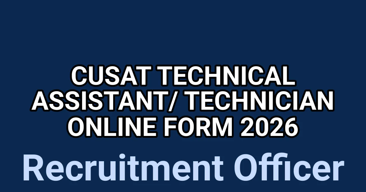 CUSAT Technical Assistant/ Technician Online Form 2026 1 tmpuao2uwpy