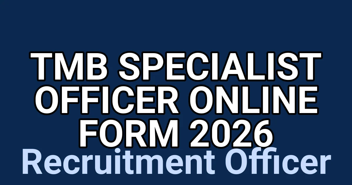 TMB Specialist Officer Online Form 2026 1