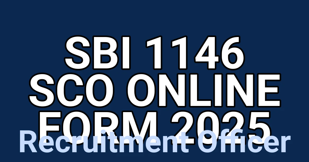 SBI 1146 SCO Online Form 2025 1