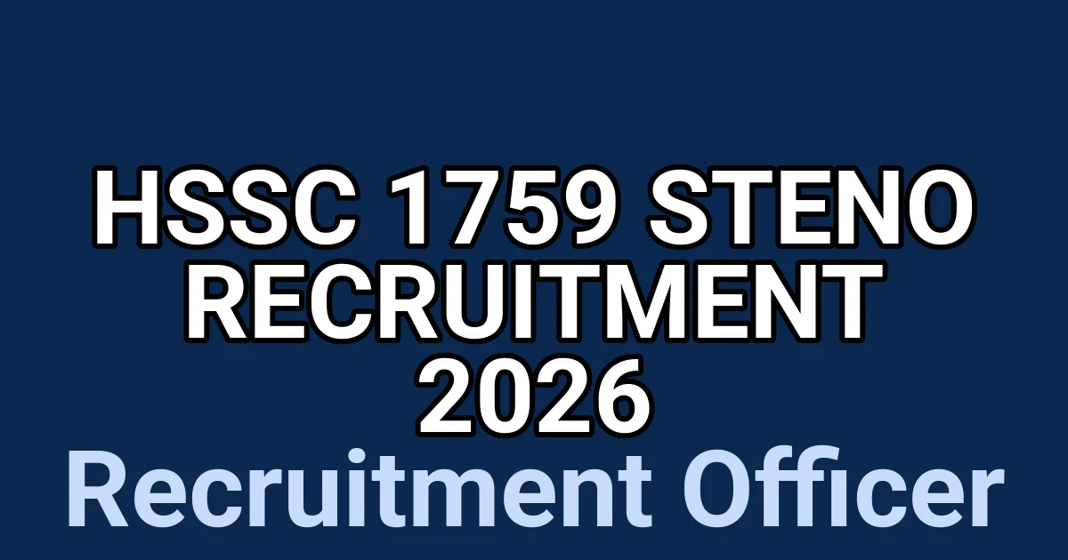 HSSC 1759 Steno Recruitment 2026 1