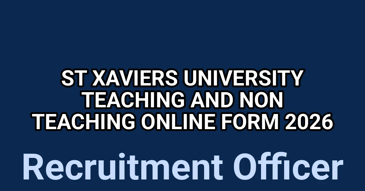 St Xaviers University Teaching and Non Teaching Online Form 2026 1 tmpo dqwena