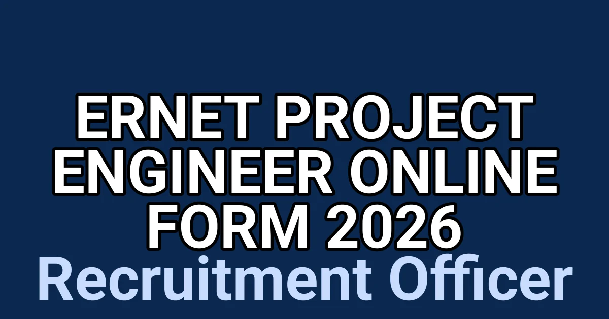 ERNET Project Engineer Online Form 2026 1