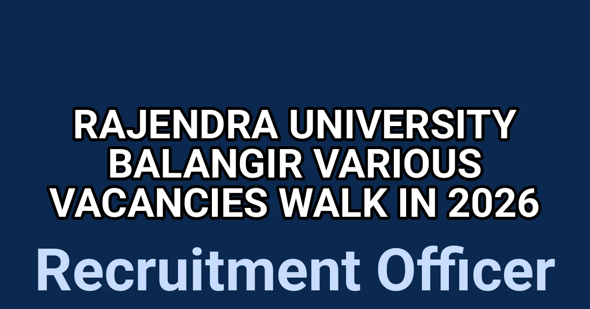 Rajendra University Balangir Various Vacancies Walk in 2026 1 tmpvfi5hwl