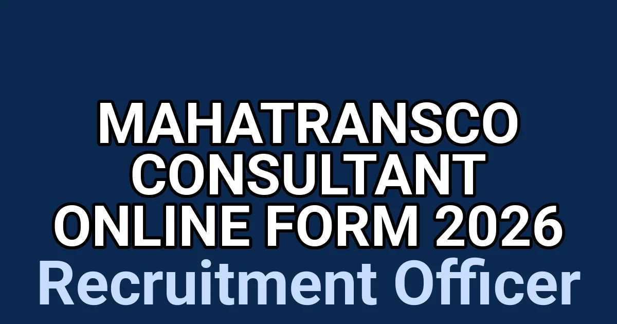 MAHATRANSCO Consultant Online Form 2026 1