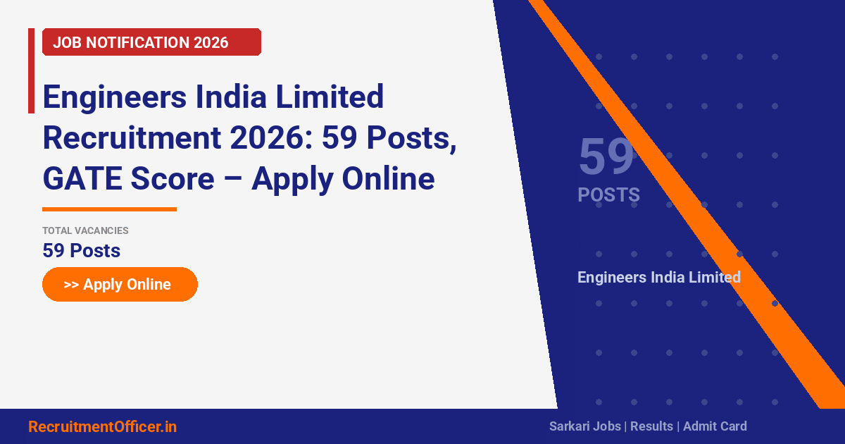 Engineers India Limited Recruitment 2026: 59 Posts, GATE Score – Apply Online - RecruitmentOfficer.in