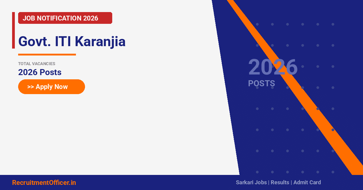 Govt. ITI Karanjia - RecruitmentOfficer.in