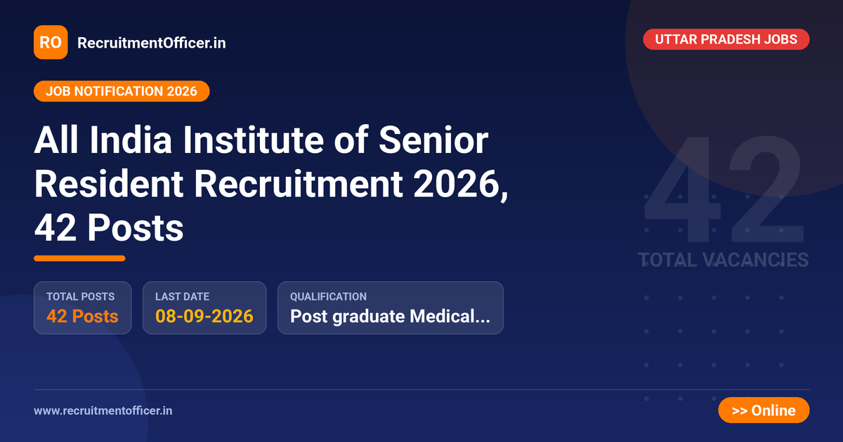 All India Institute of Senior Resident Recruitment 2026, 42 Posts - RecruitmentOfficer.in