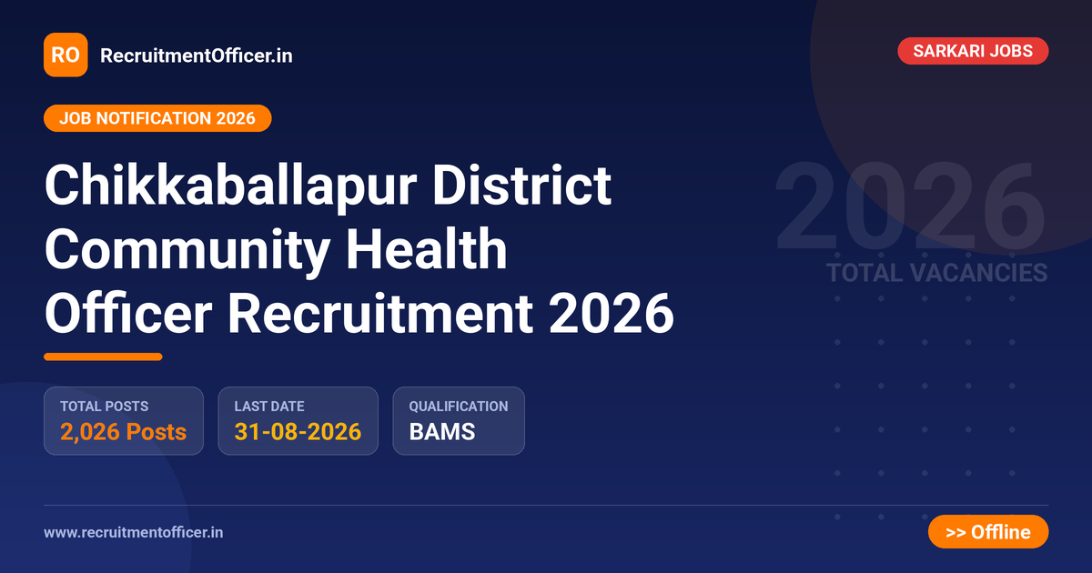 Chikkaballapur District Community Health Officer Recruitment 2026 1 Chikkaballapur District Community Health Officer Recruitment 2026 - RecruitmentOfficer.in