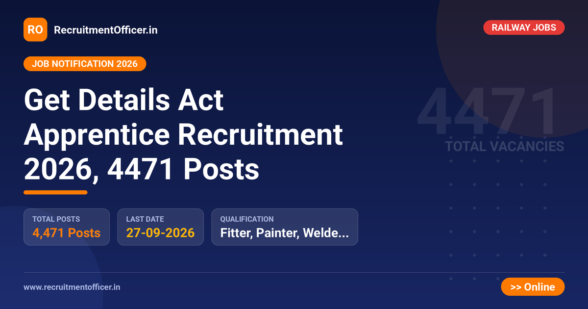 Get Details Act Apprentice Recruitment 2026, 4471 Posts 1 Get Details Act Apprentice Recruitment 2026, 4471 Posts - RecruitmentOfficer.in