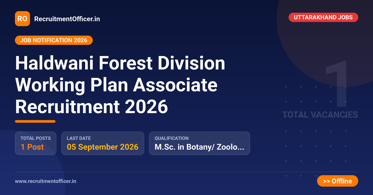 Haldwani Forest Division Working Plan Associate Recruitment 2026 1 Haldwani Forest Division Working Plan Associate Recruitment 2026 - RecruitmentOfficer.in