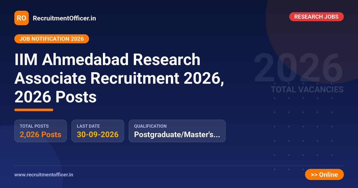 IIM Ahmedabad Research Associate Recruitment 2026, 2026 Posts 1 IIM Ahmedabad Research Associate Recruitment 2026, 2026 Posts - RecruitmentOfficer.in