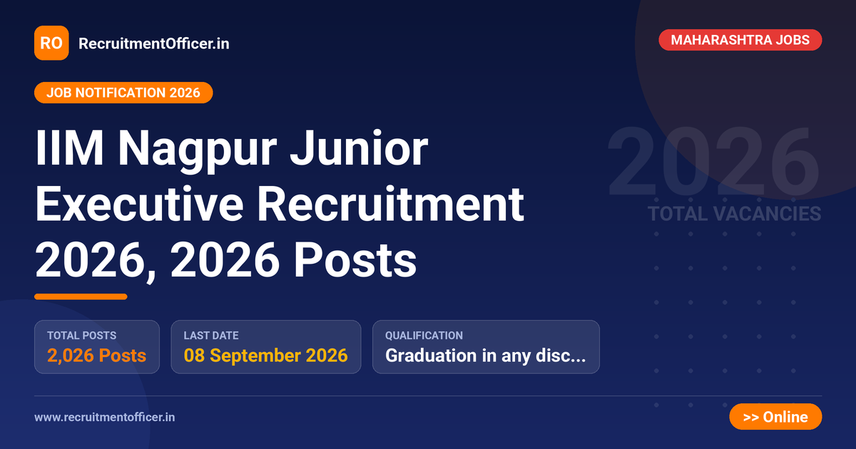 IIM Nagpur Junior Executive Recruitment 2026, 2026 Posts 1 IIM Nagpur Junior Executive Recruitment 2026, 2026 Posts - RecruitmentOfficer.in