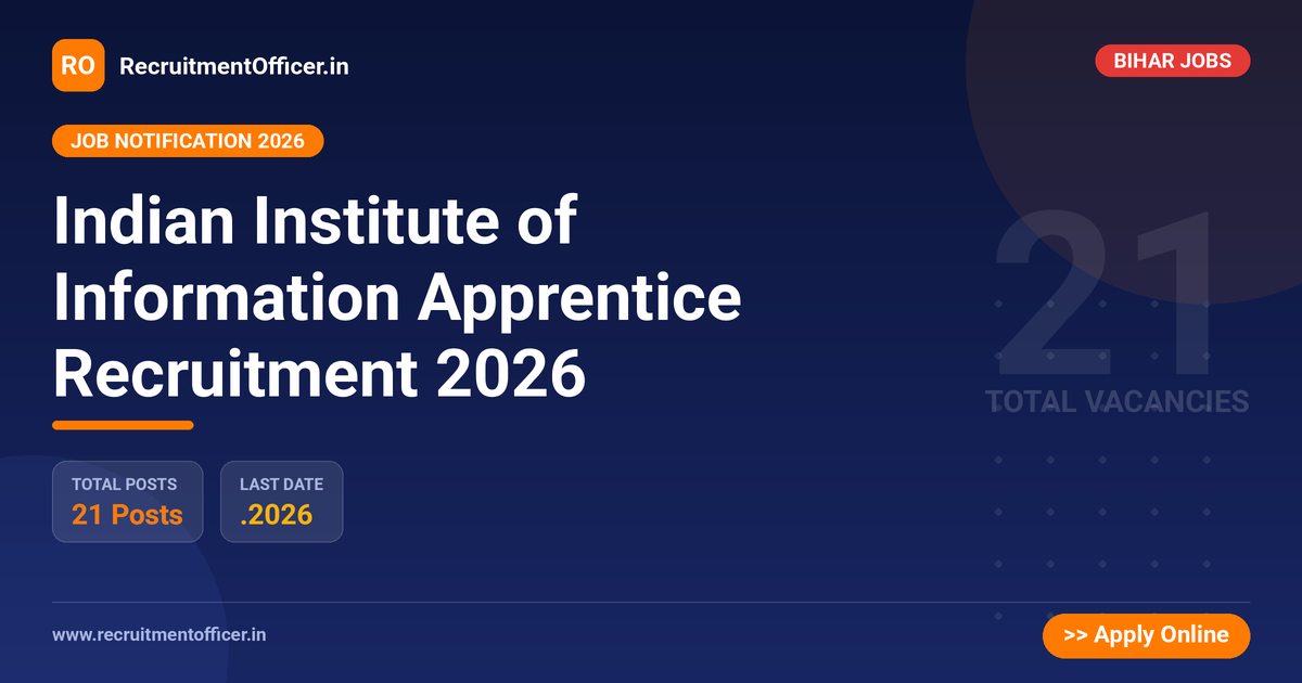 Indian Institute of Information Apprentice Recruitment 2026 1 Indian Institute of Information Apprentice Recruitment 2026 - RecruitmentOfficer.in