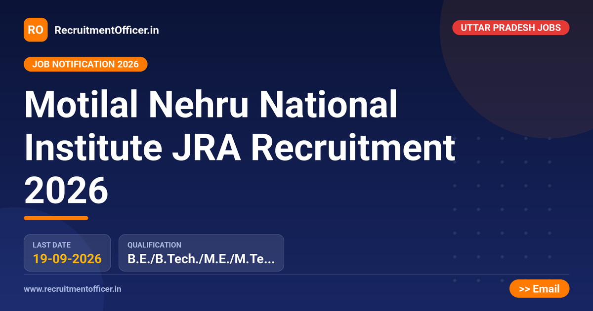 Motilal Nehru National Institute JRA Recruitment 2026 - RecruitmentOfficer.in