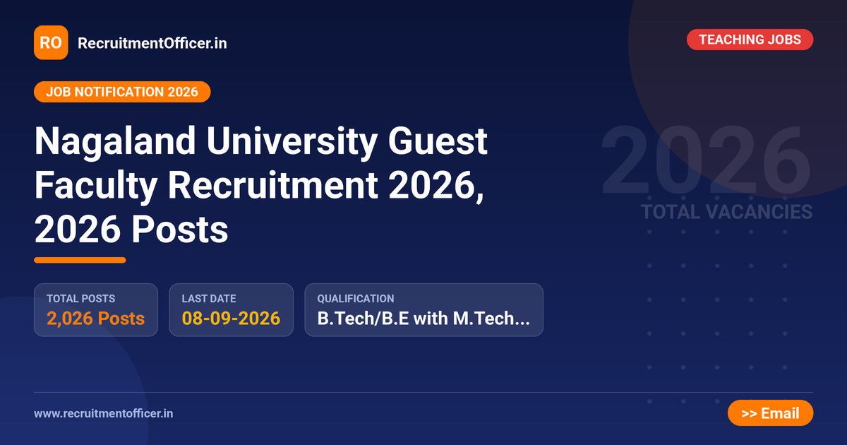Nagaland University Guest Faculty Recruitment 2026, 2026 Posts 1 Nagaland University Guest Faculty Recruitment 2026, 2026 Posts - RecruitmentOfficer.in