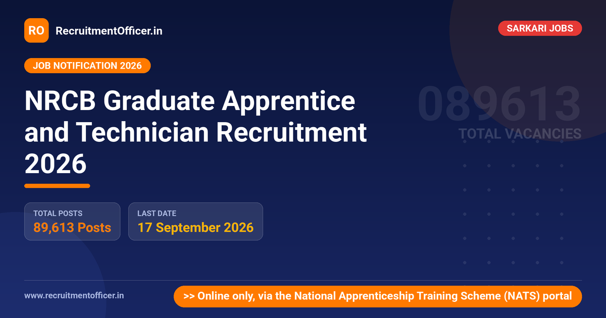 NRCB Graduate Apprentice and Technician Recruitment 2026 1 NRCB Graduate Apprentice and Technician Recruitment 2026 - RecruitmentOfficer.in
