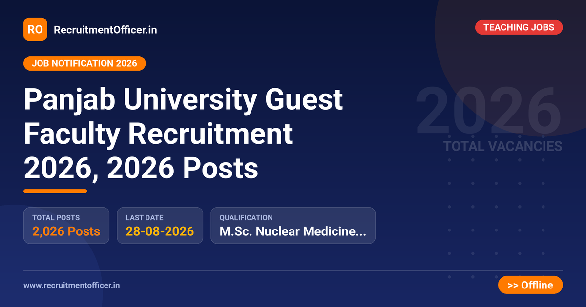 Panjab University Guest Faculty Recruitment 2026, 2026 Posts - RecruitmentOfficer.in