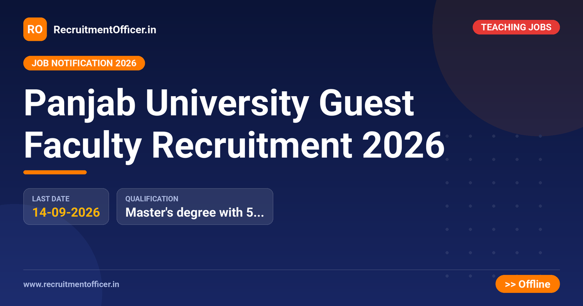 Panjab University Guest Faculty Recruitment 2026 1 Panjab University Guest Faculty Recruitment 2026 - RecruitmentOfficer.in