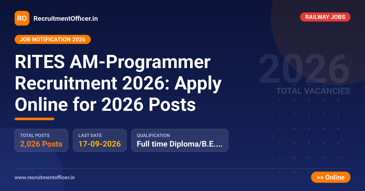 RITES AM-Programmer Recruitment 2026: Apply Online for 2026 Posts - RecruitmentOfficer.in