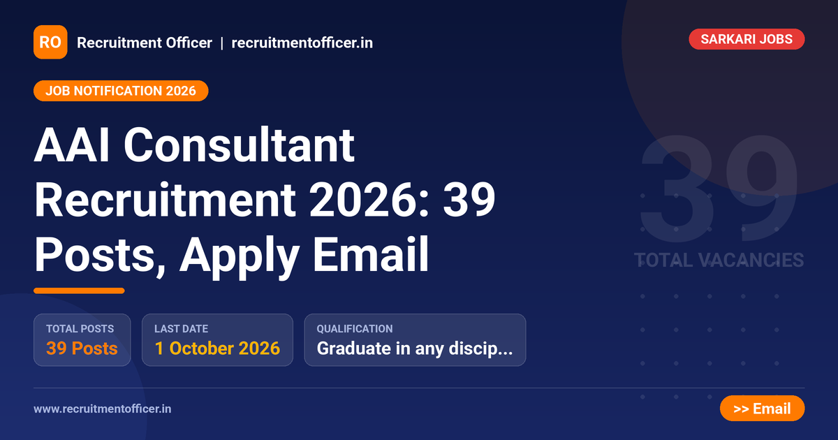 AAI Consultant Recruitment 2026: 39 Posts, Apply Email 1 AAI Consultant Recruitment 2026: 39 Posts, Apply Email - NRAI nrai.in
