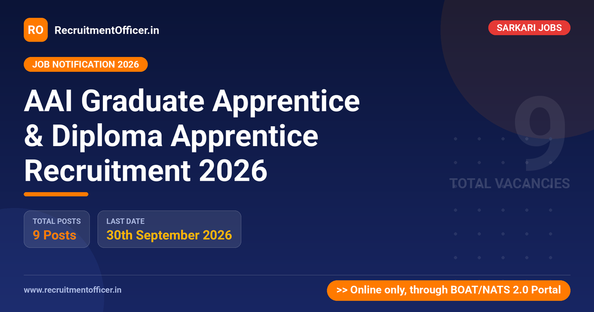 AAI Graduate Apprentice & Diploma Apprentice Recruitment 2026 - RecruitmentOfficer.in