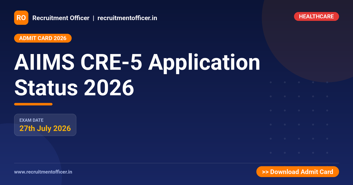 AIIMS CRE-5 Application Status 2026 1 AIIMS CRE-5 Application Status 2026 - NRAI nrai.in