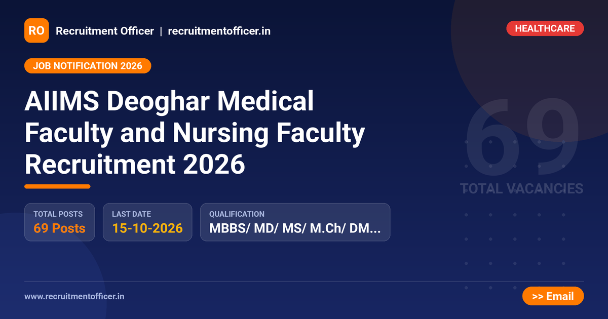 AIIMS Deoghar Medical Faculty and Nursing Faculty Recruitment 2026 1 AIIMS Deoghar Medical Faculty and Nursing Faculty Recruitment 2026 - NRAI nrai.in