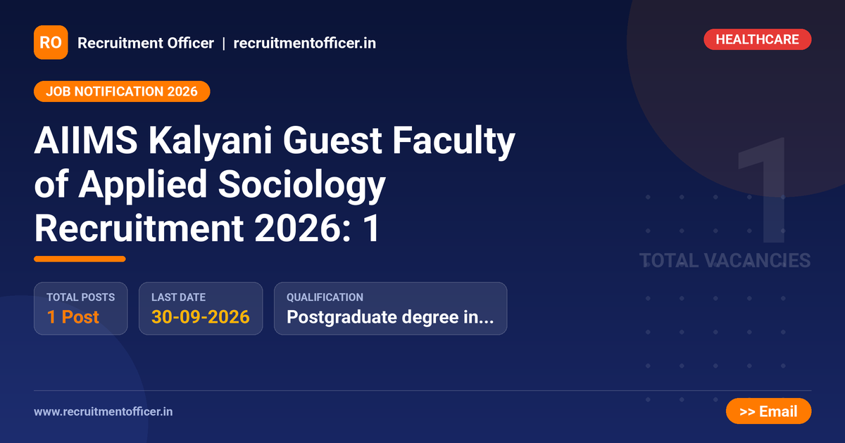 AIIMS Kalyani Guest Faculty of Applied Sociology Recruitment 2026: 1 1 AIIMS Kalyani Guest Faculty of Applied Sociology Recruitment 2026: 1 - NRAI nrai.in