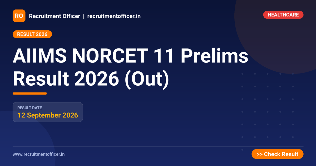 AIIMS NORCET 11 Prelims Result 2026 (Out) - NRAI nrai.in