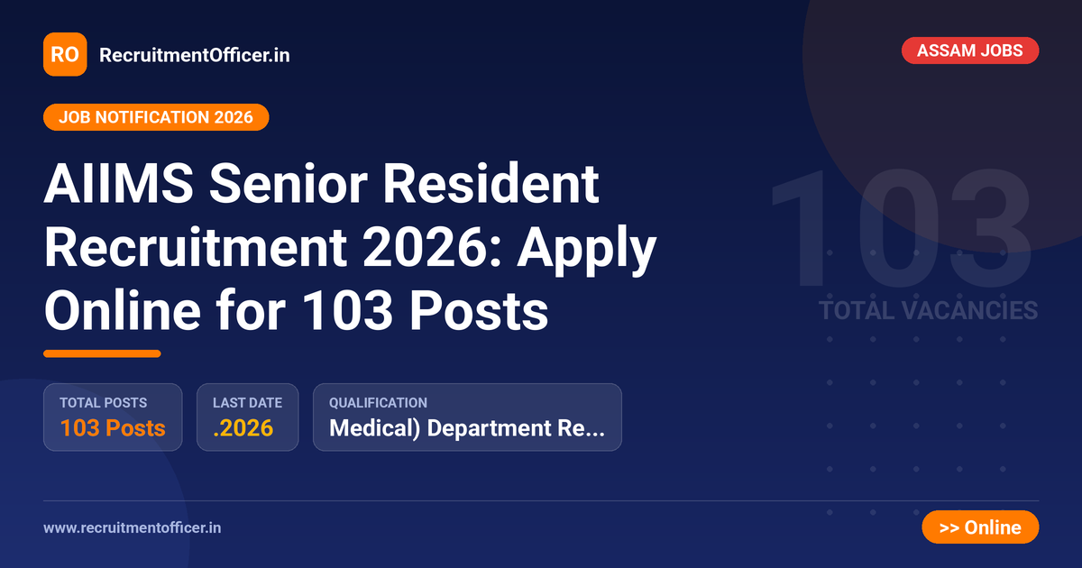 AIIMS Senior Resident Recruitment 2026: Apply Online for 103 Posts 1 AIIMS Senior Resident Recruitment 2026: Apply Online for 103 Posts - RecruitmentOfficer.in