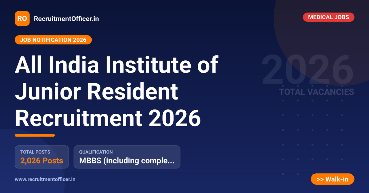 All India Institute of Junior Resident Recruitment 2026 - RecruitmentOfficer.in