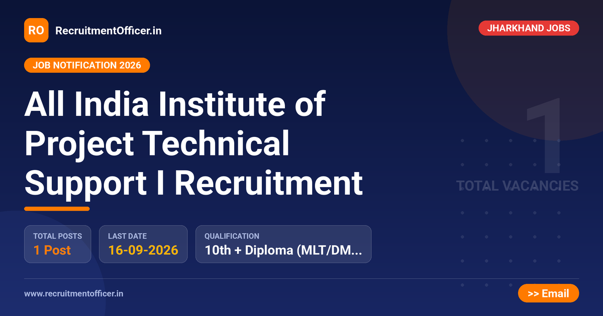 All India Institute of Project Technical Support I Recruitment - RecruitmentOfficer.in