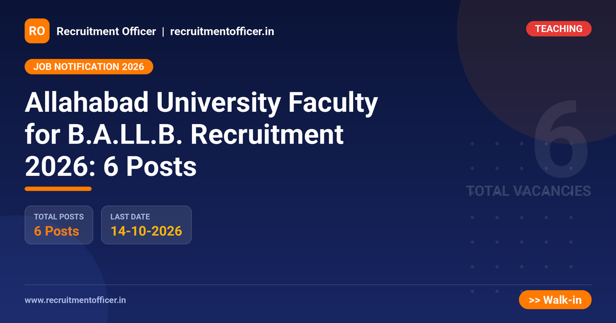 Allahabad University Faculty for B.A.LL.B. Recruitment 2026: 6 Posts 1 Allahabad University Faculty for B.A.LL.B. Recruitment 2026: 6 Posts - NRAI nrai.in