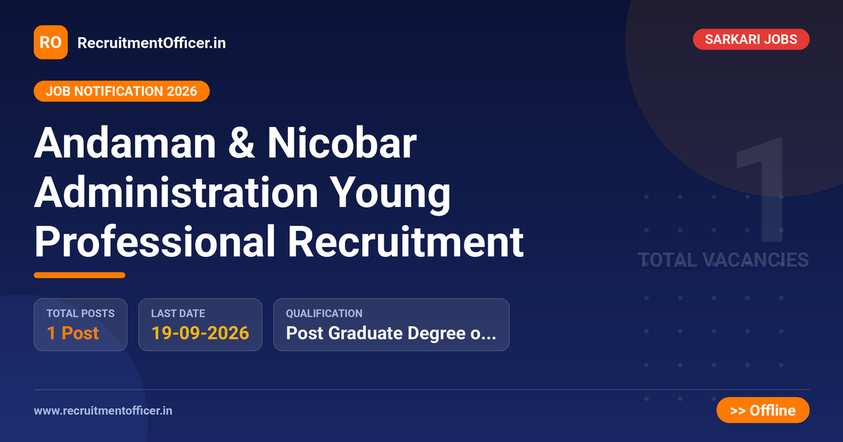 Andaman & Nicobar Administration Young Professional Recruitment - RecruitmentOfficer.in