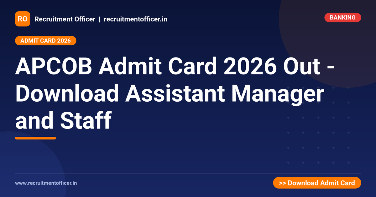 APCOB Admit Card 2026 Out - Download Assistant Manager and Staff - NRAI nrai.in