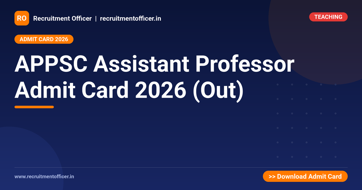 APPSC Assistant Professor Admit Card 2026 (Out) 1 APPSC Assistant Professor Admit Card 2026 (Out) - NRAI nrai.in