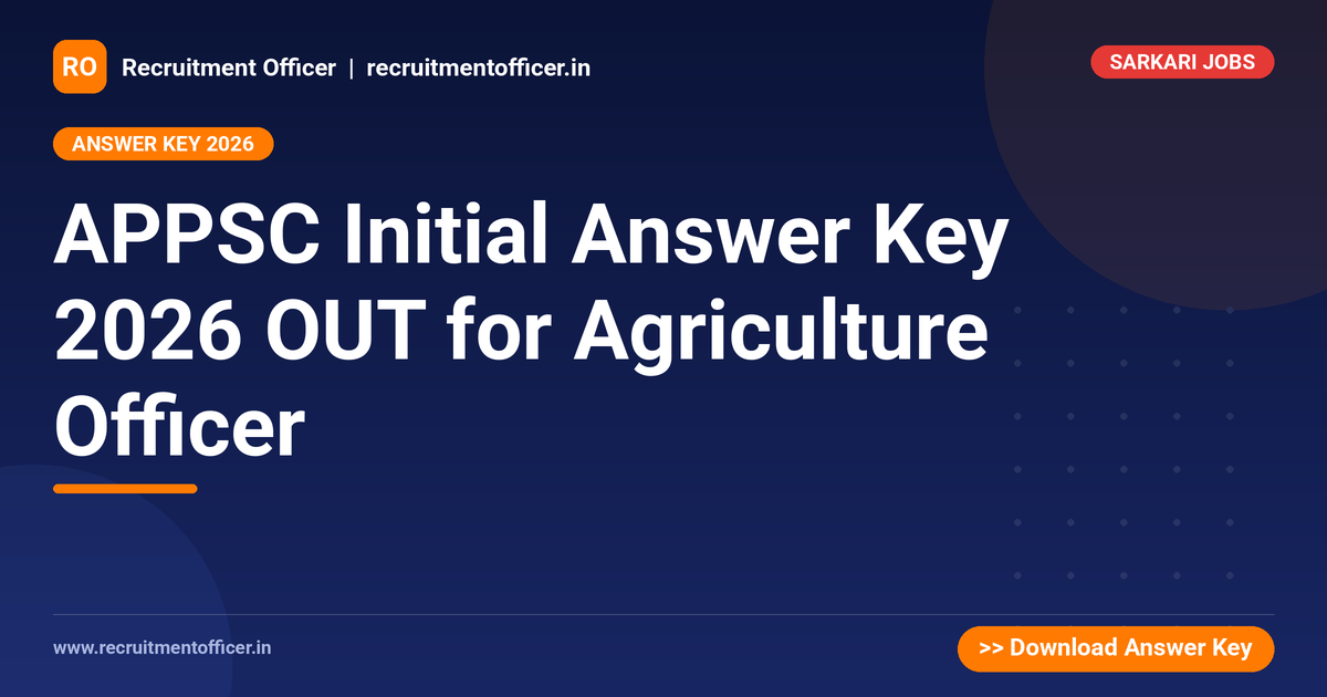 APPSC Initial Answer Key 2026 OUT for Agriculture Officer 1 APPSC Initial Answer Key 2026 OUT for Agriculture Officer - NRAI nrai.in