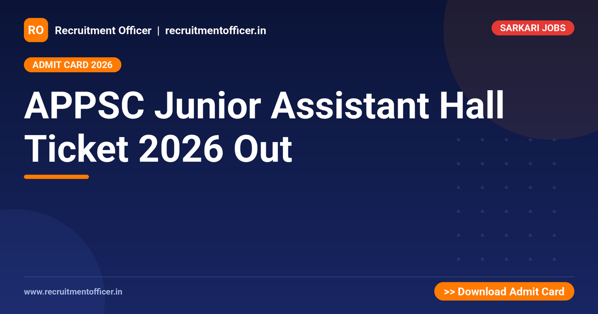 APPSC Junior Assistant Hall Ticket 2026 Out 1 APPSC Junior Assistant Hall Ticket 2026 Out - NRAI nrai.in