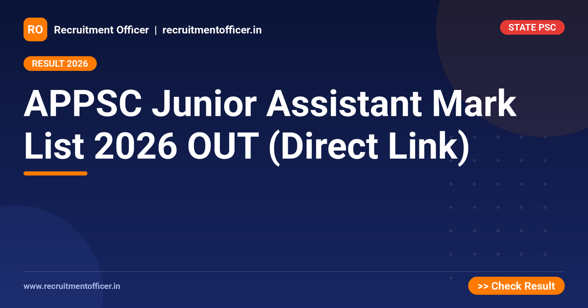 APPSC Junior Assistant Mark List 2026 OUT (Direct Link) 1 APPSC Junior Assistant Mark List 2026 OUT (Direct Link) - NRAI nrai.in